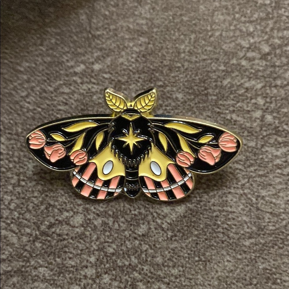 Colorful Moth Enamel Pin new without tags